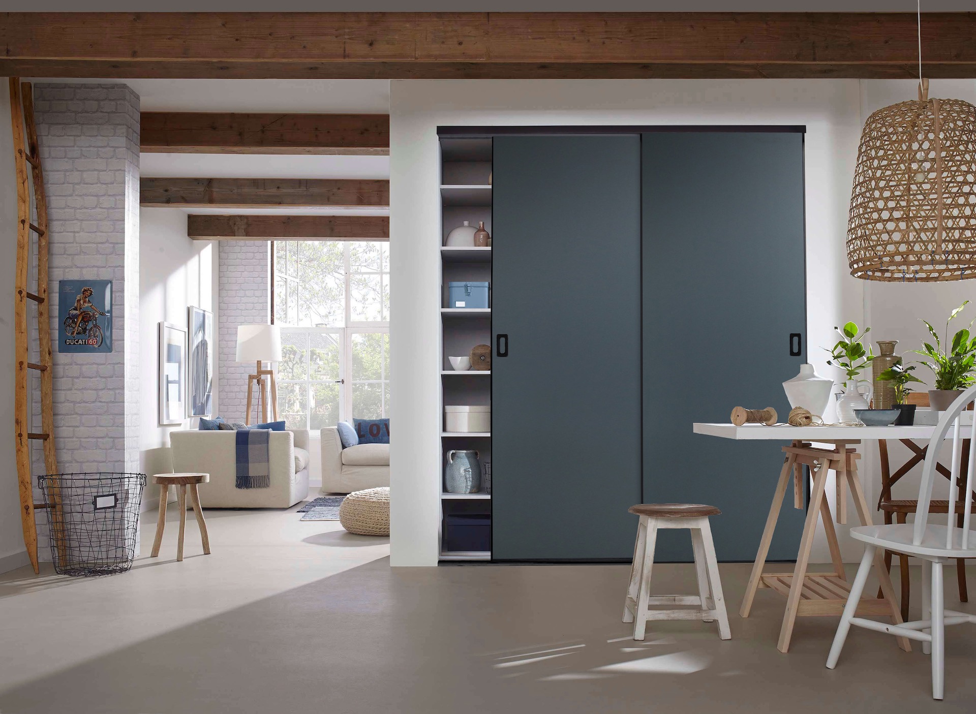 BS-Komplett U | Rahmenloser Schiebetür-Bausatz für Schrank-/Nischentüren inkl. Türfüllung