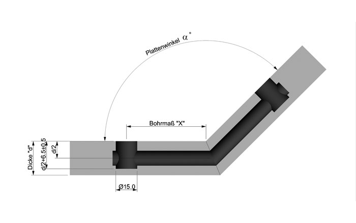 XS Gehrungsdübel / Mittelwanddübel, 152 x 68,5 mm, 10 mm Durchmesser, Stahl verzinkt